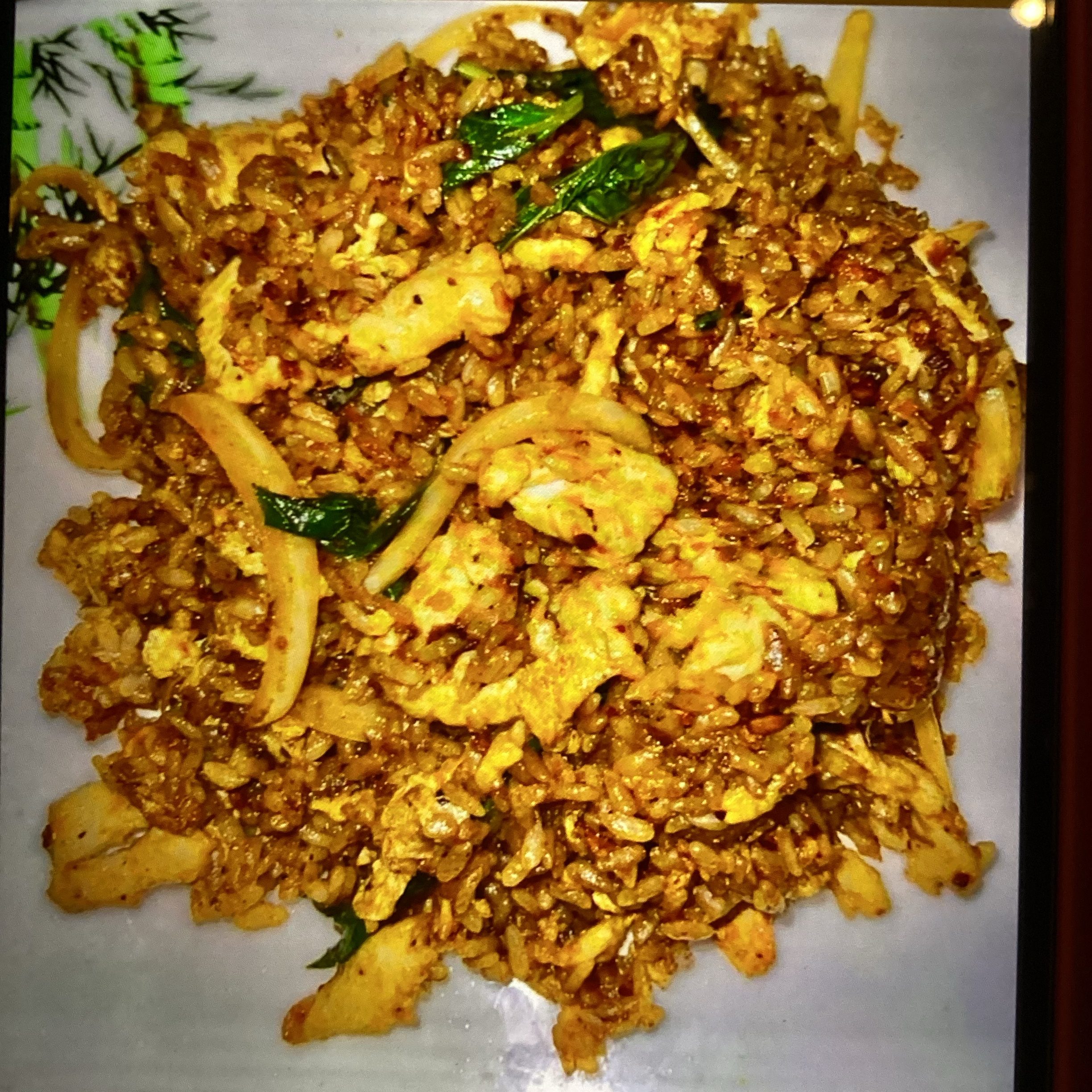 Spicy Basil Thai Fried Rice.